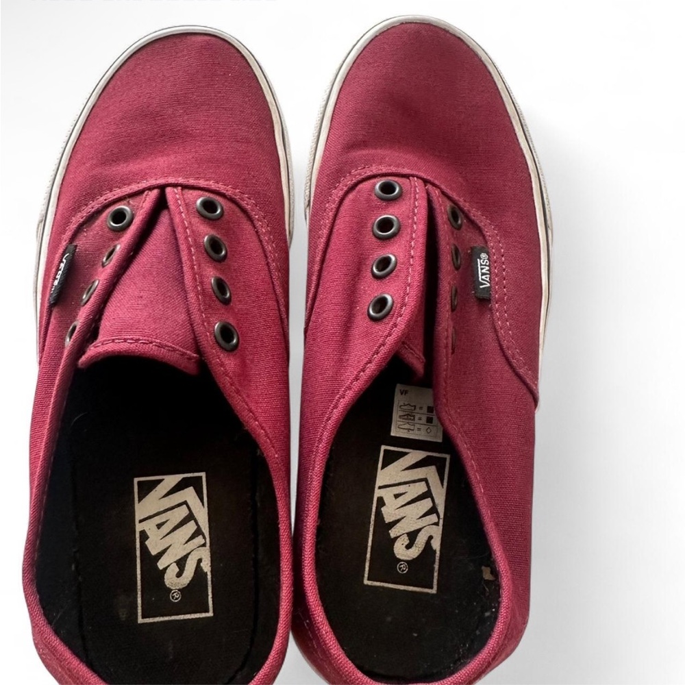 Vans Maroon Canvas Slip-Ons